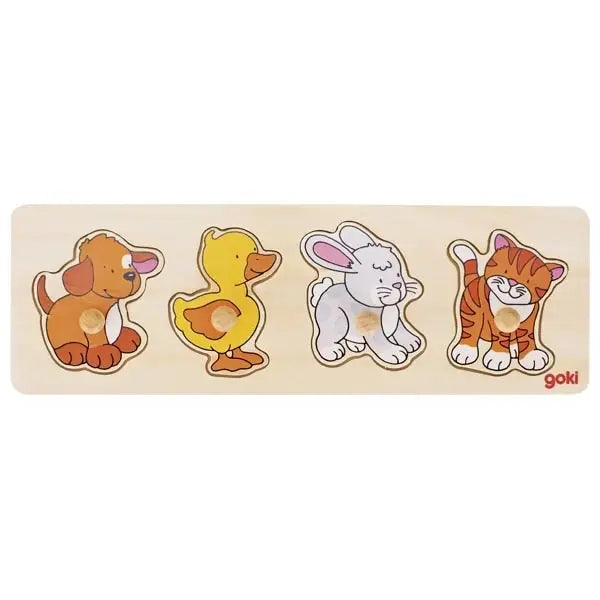 Wooden Lift-Out Peg Puzzle - Baby Animals