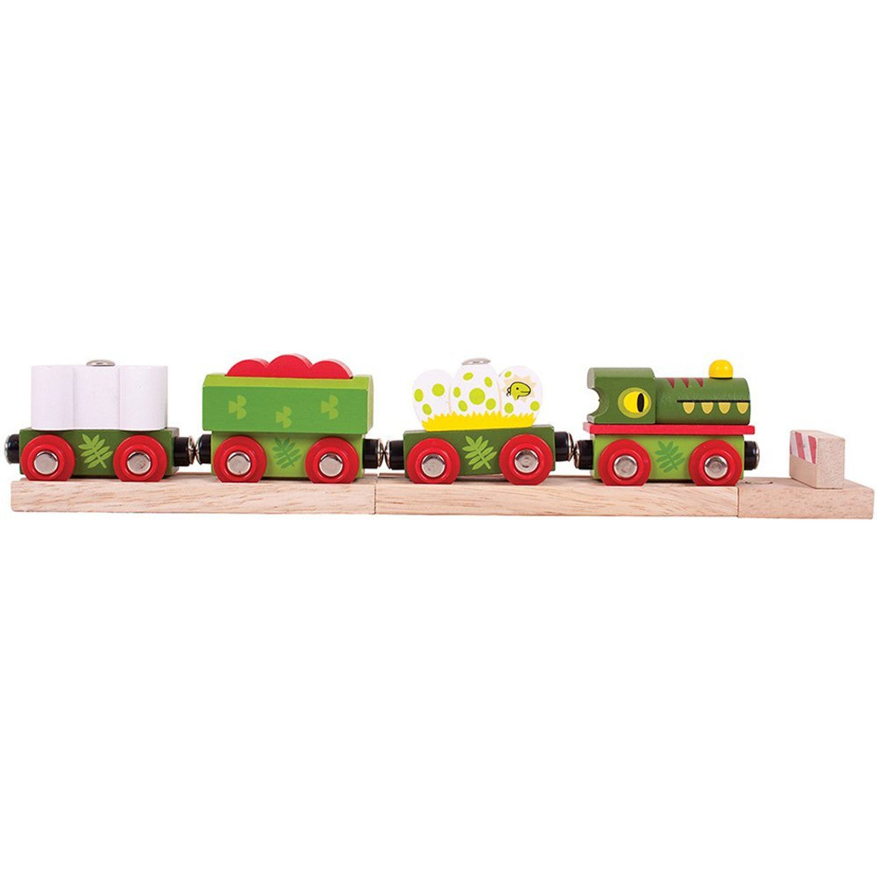 Wooden Dinosaur Railway Engine & Carriages